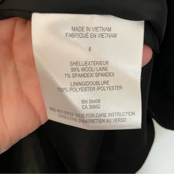 Theory ‘Gabrielle’ Textured Single Breasted Single Button Black Blazer Size 8 - Picture 14 of 14